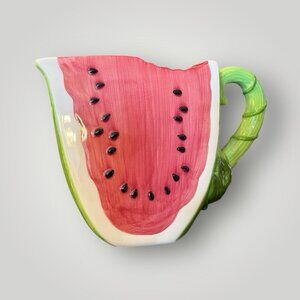 Lillian Vernon Ceramic Watermelon Pitcher With Handle Decorative Useful